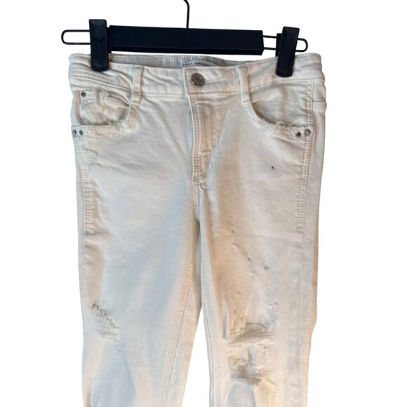 2/$30 ZARA  Size 2 Trafaluc  Distressed White Skinny Jeans - Picture 4 of 13